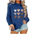 thumbnail image 2 of POROPL Womens Sweatshirts Fashion Long Sleeve Sweatshirts Casual Loose Hearts Print Fall Sweatshirts, 2 of 3
