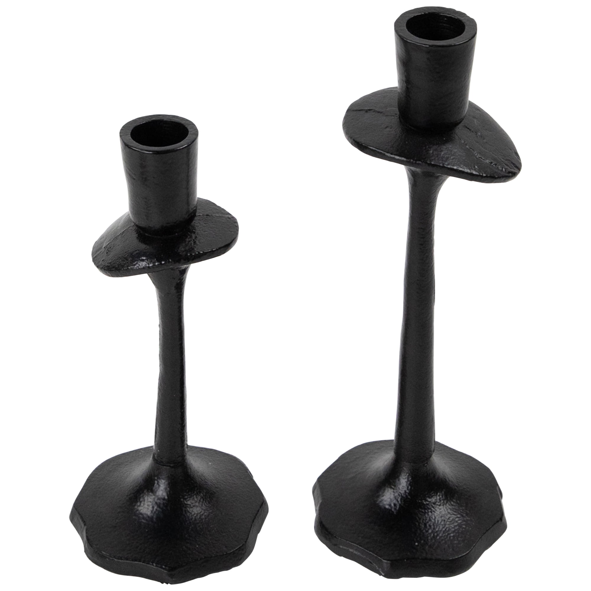 Northlight Taper Candle Holders with Scalloped Base - 9.5" - Set of 2