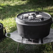 Petromax Cast Iron Dutch Oven for Cooking or Baking Outdoors Over a Campfire or in the Home Kitchen, Pre-Seasoned Cookware Conducts Heat Evenly, 3 Legs, 17 Quart