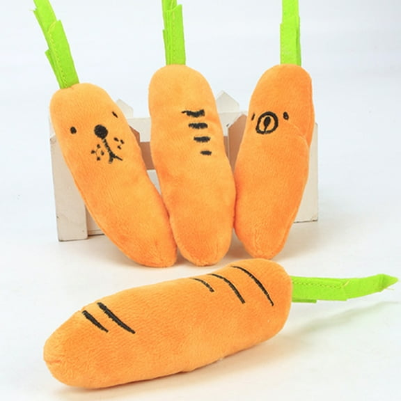 HOOWIFFY Large Carrot Dog Toy Plush Orange 1Pcs