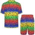 thumbnail image 3 of PRIYAL Mens Pajama Set Short Sleeve 2 PCS Sleepwear Soft Summer Button Down Loungewear Set Pj Set Casual Outfits, 3 of 9