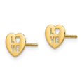 thumbnail image 4 of Diamond2Deal 14K Yellow Gold Heart Post Earrings for Women (L- 0.28 in), 4 of 5