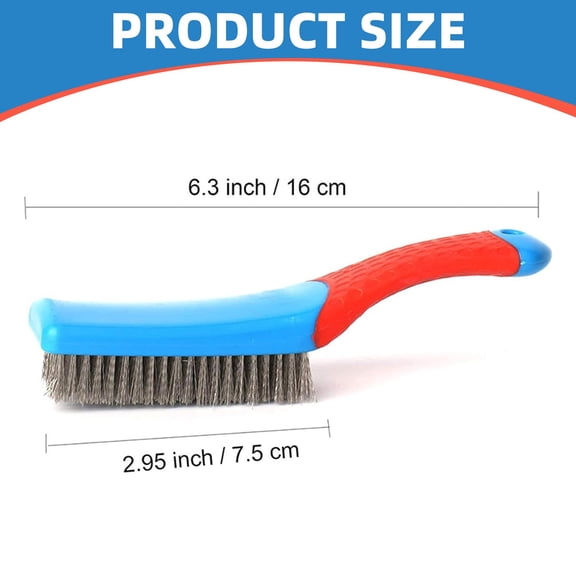 Wire Brushes for Rust Removal, Paint Remover for Concrete & Grill Rust Remover with Ergonomic Handle,Blue,6.3inch