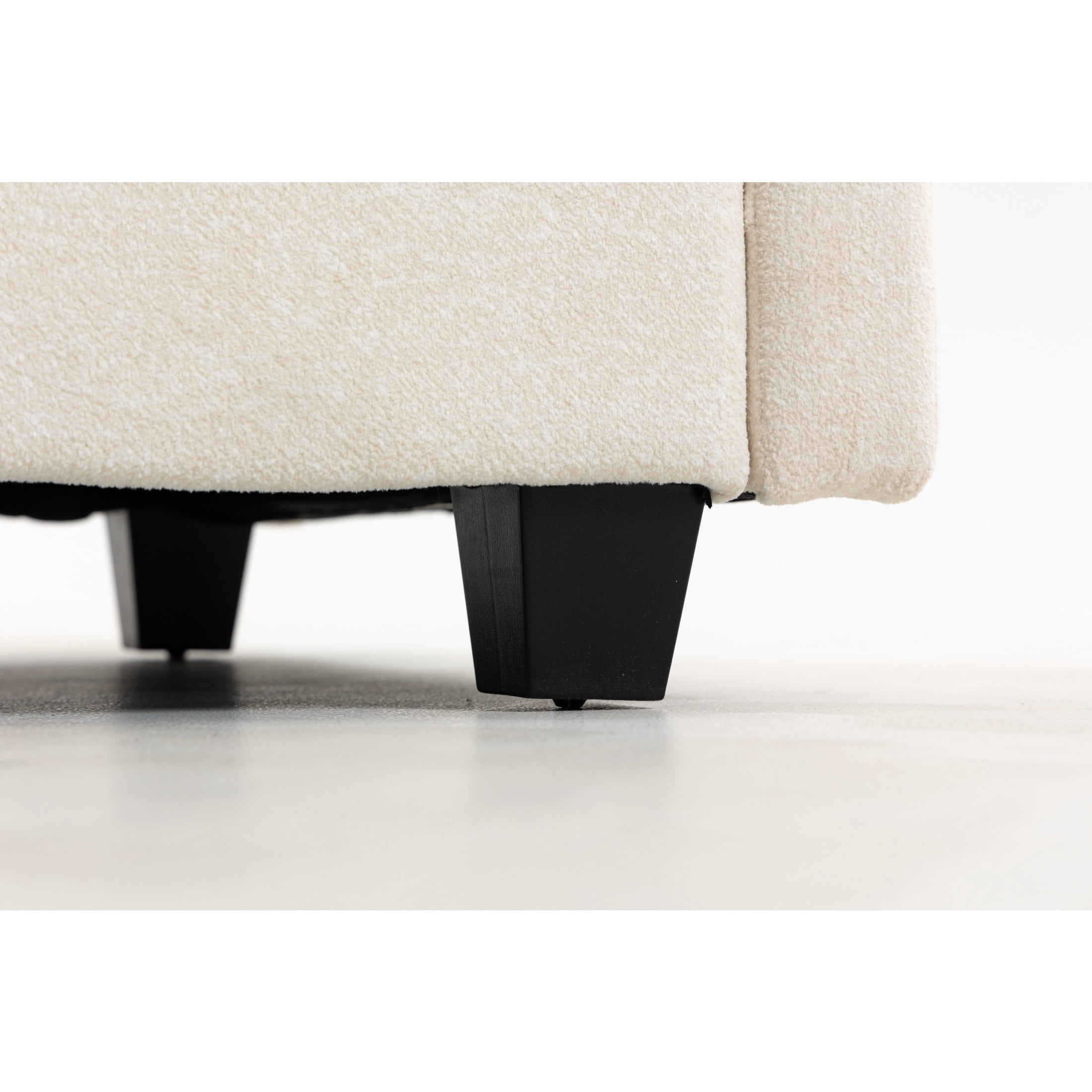 GDF Studio Udolf 77.95" Modern 2-Seat Modular Sectional Sofa with Waist Pillows, Chaise Lounge for Living Room, Beige