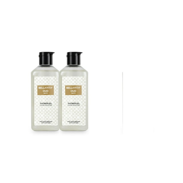 BELLAVITA Gel Douche Unisexe Blanc Oud 250ml Chacun (Lot de 2)