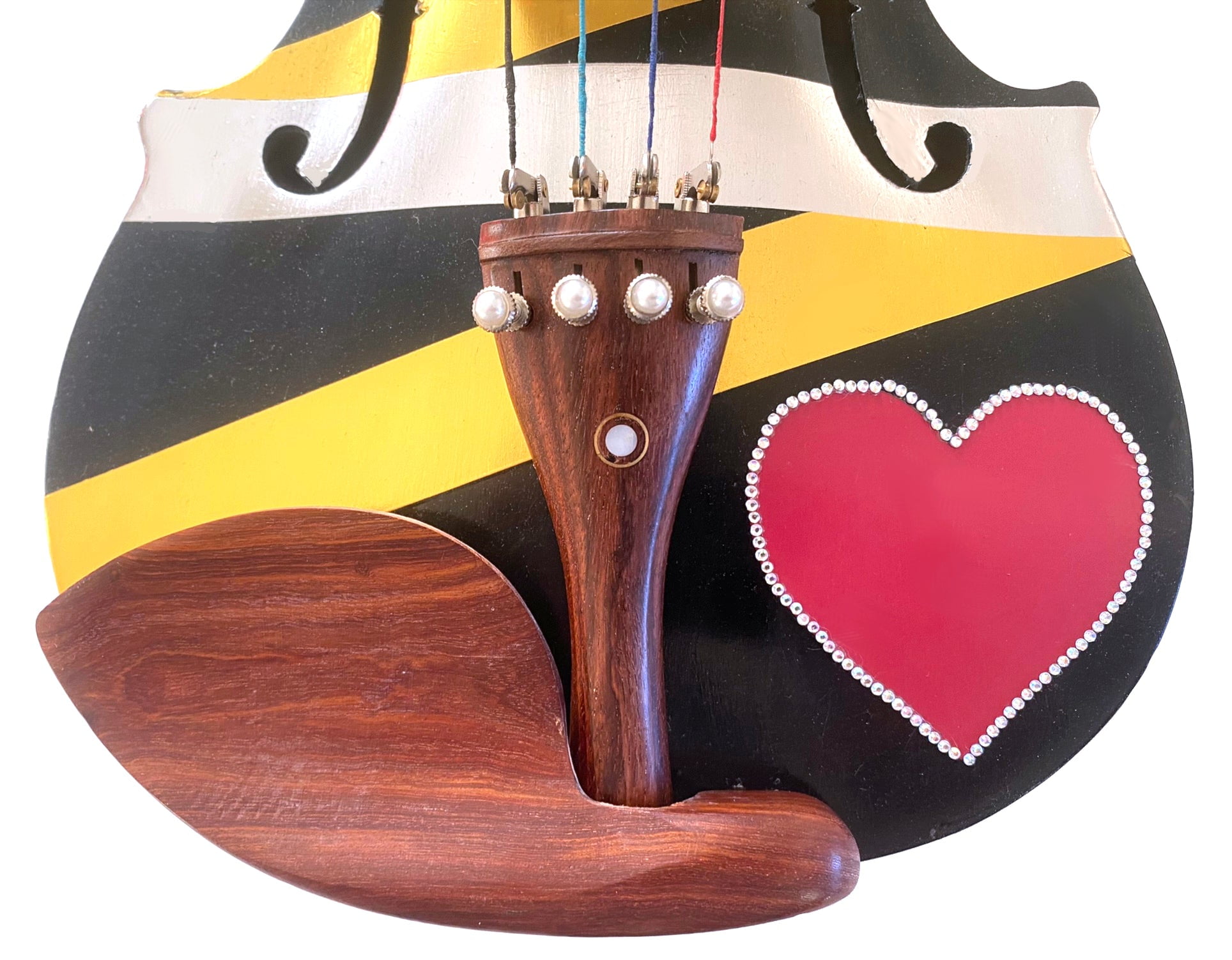 Rozanna's Love Wrap Violin Outfit 4/4 w Metallic Gold Silver Wrap and Pearl fine tuners