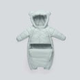 thumbnail image 4 of AINIYS Kids Bear-Ear Padded Snowsuit with Hooded Neckline, Zip Closure, Warm Design Children's Clothing for Winter & Outdoor Wear Green 18 Months, 4 of 7