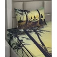 thumbnail image 2 of Ambesonne Beach Fitted & Top Sheet Set with Sham, Coconut Exotic Palm Trees, Multicolor, 2 of 4