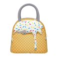 thumbnail image 1 of Fotbe White Ice Cream Pattern Lunch Bag , Insulated Lunch Box, Small Leakproof Cooler Food Lunch Containers Reusable Lunch Tote Bags, 1 of 6