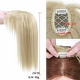 thumbnail image 4 of Benehair 100% Natural Hair Extensions Clip in Topper Toupee Bangs Hairpiece for Woman 10" Ash Blonde & Bleach Blonde, 4 of 9