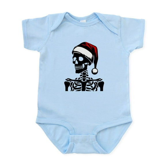 CafePress - Skeleton In Santa Hat - Baby Light Bodysuit, Size Newborn - 24 Months