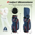 thumbnail image 7 of Topbuy Golf Cart Bag Lightweight Portable Golf Club Bag with 14-Way Dividers 8 Zippered Pockets Including Cooler Bag Rain Hood and Shoulder Strap for Men Women Navy, 7 of 7