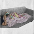 thumbnail image 5 of Owls Soft Flannel Fleece Throw Blanket, 2 Owl Couples on Cupcakes Springtime Happiness Romantic Children Art, Cozy Plush for Indoor and Outdoor Use, 60" x 80", Pale Pink Sky Blue, by Ambesonne, 5 of 5