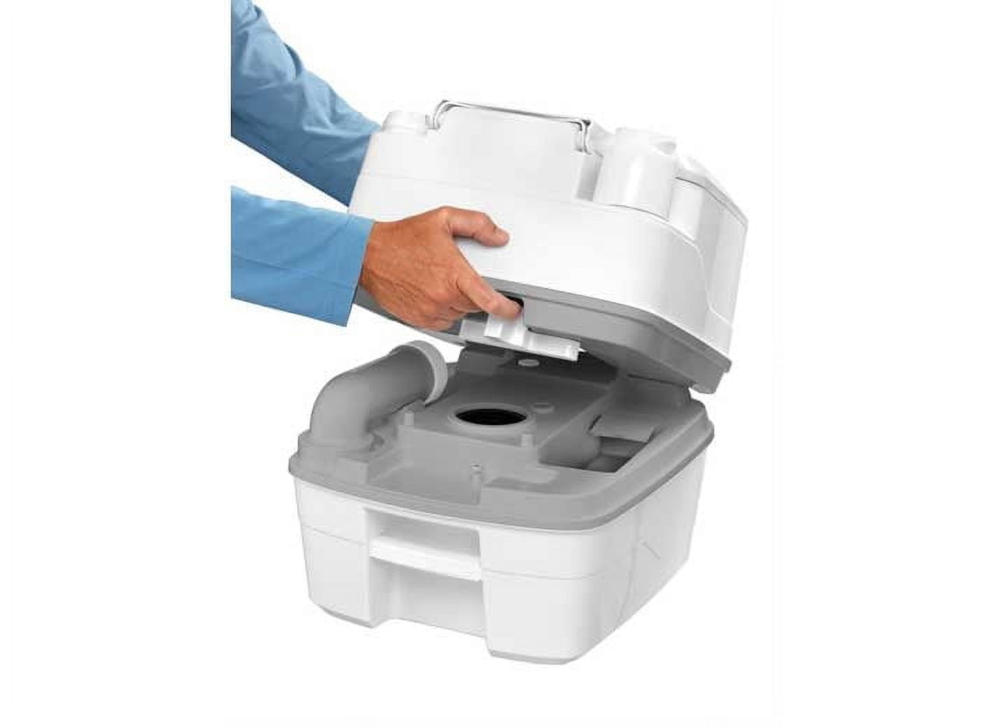 PORTA POTTI 365 WHITE/GRAY PLASTIC PORTABLE TOILET 5.5 GALLONS