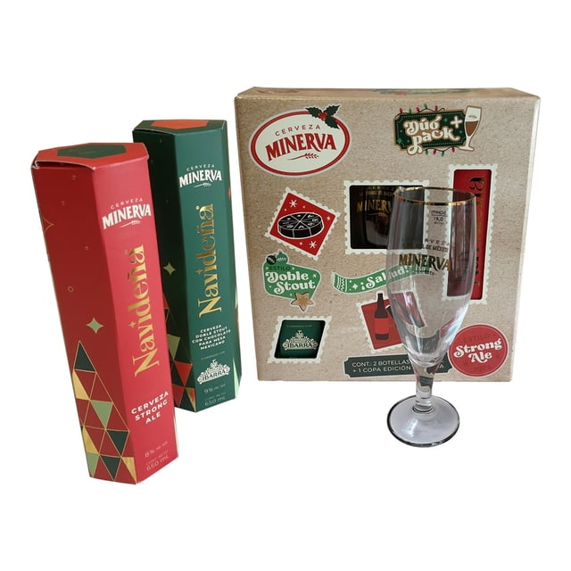 Cerveza Minerva Navideña Duo Pack Con Copa 650 Ml Minerva Cerveza, Artesanal