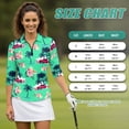 thumbnail image 7 of Uorisanigo Flowering Palm Tree Women Long Sleeve Golf Polo Shirts Casual Comfortable Quick Dry Athletic Polo Shirts Breathable Tennis Tops Quarter Zip Womens Outing Wear Size M, 7 of 7