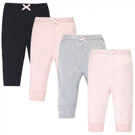 UPC: 0660168650785 | Touched by Nature Baby and Toddler Girl Organic Cotton Pants 4pk  Black Lt. Pink Stripe  2 Toddler