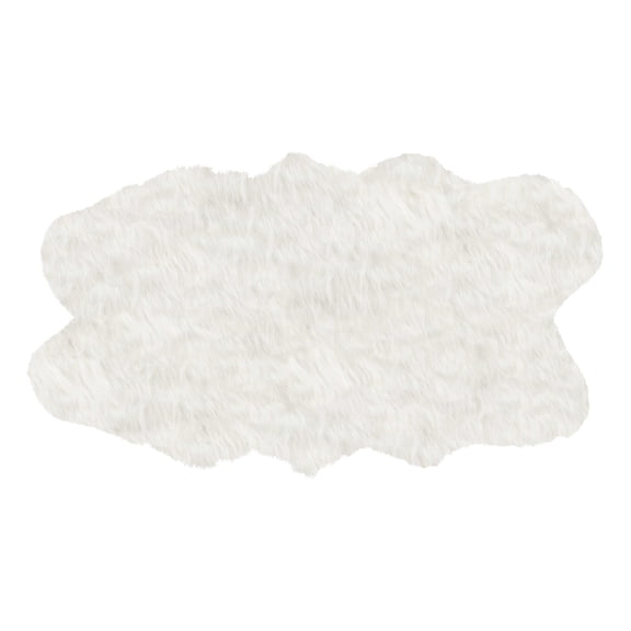 5" X 6" X 1.5" Off White Quattro Faux Sheepskin Area Rug