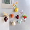 thumbnail image 2 of Mini Vase Magnets for Fridge 8 Piece Set Earthenware Decorative Magnetic Flower Holders, 2 of 5