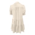 thumbnail image 4 of Fmbrln Summer Ruffle Flowy Mini Dress V Neck Short Sleeve T-shirts Dress Fashio Casual Loose Solid Color Sun Dress, 4 of 7