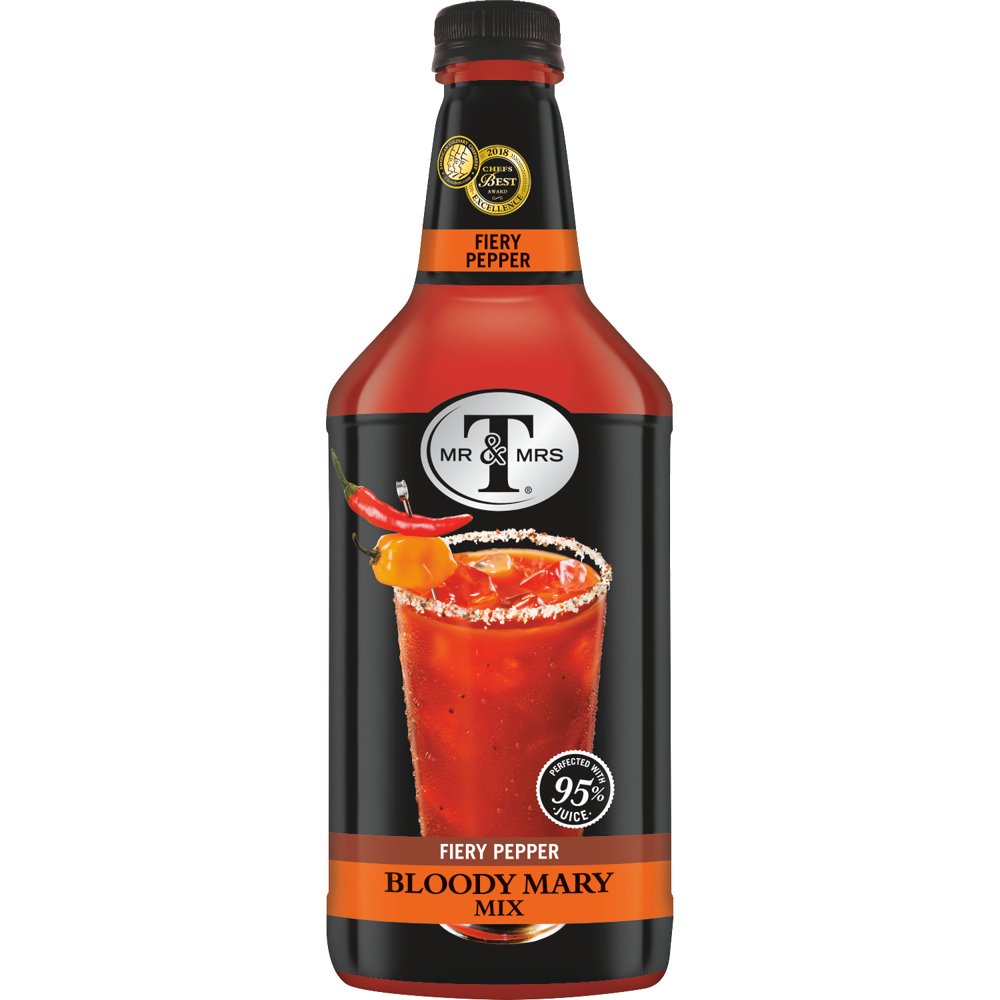 (6 Bottles) Mr & Mrs T Fiery Pepper Bloody Mary Mix, 1.75