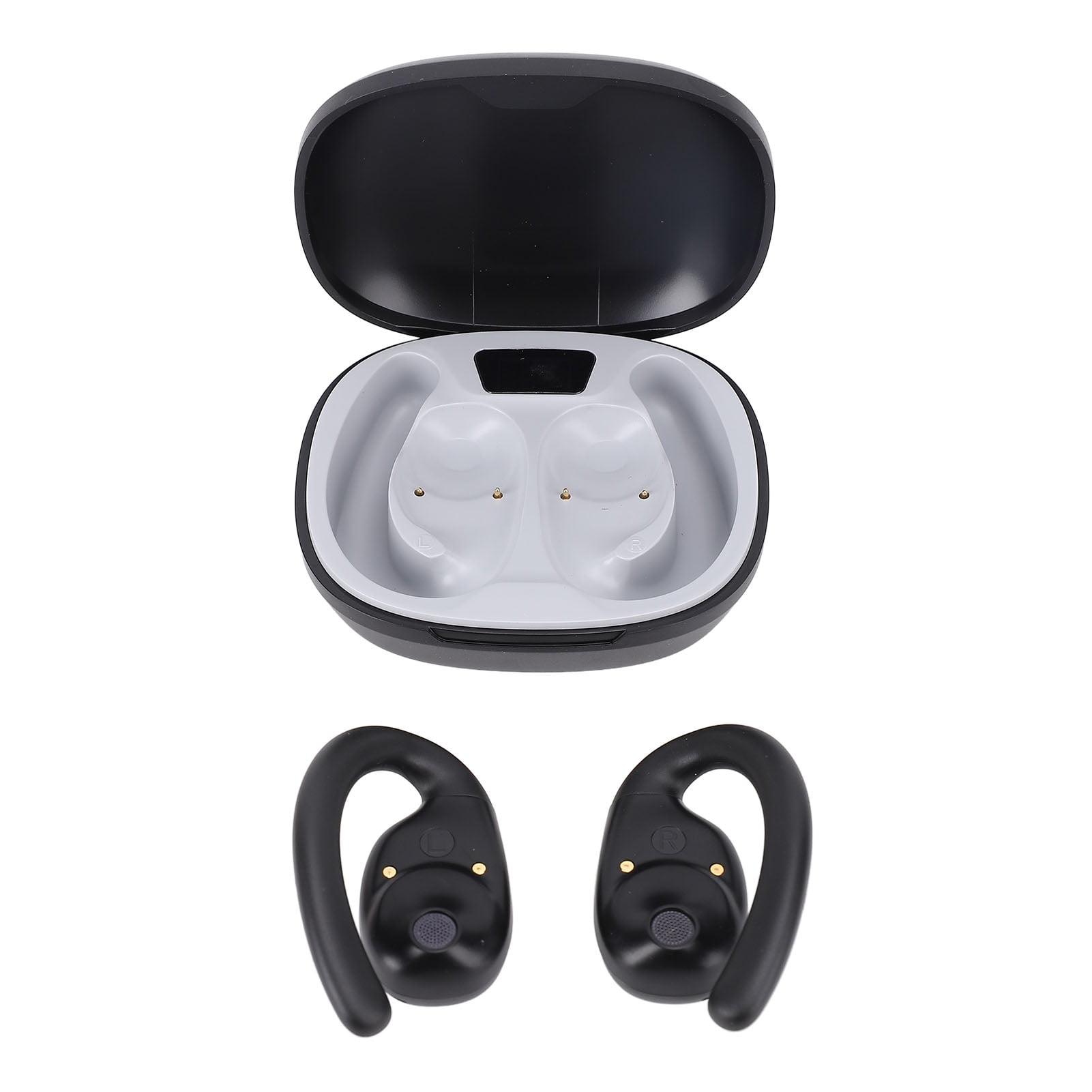 NFTIGB AI Language Translation Earbuds 144 Languages Translator Device Bluetooth Headset Built-in Battery Stereo Sound Ear Hook for Business Travel and Learning[cite: 1]
