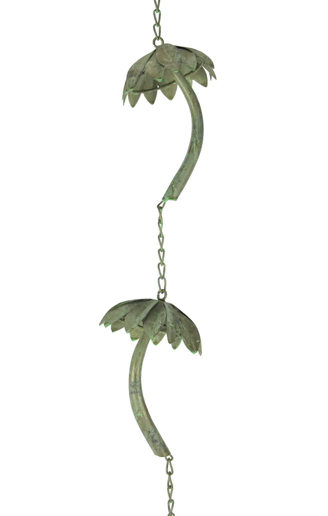 Things2Die4 Metal Tropical Palm Tree Rain Chain with Attached Hanger 72 inch  Bronze