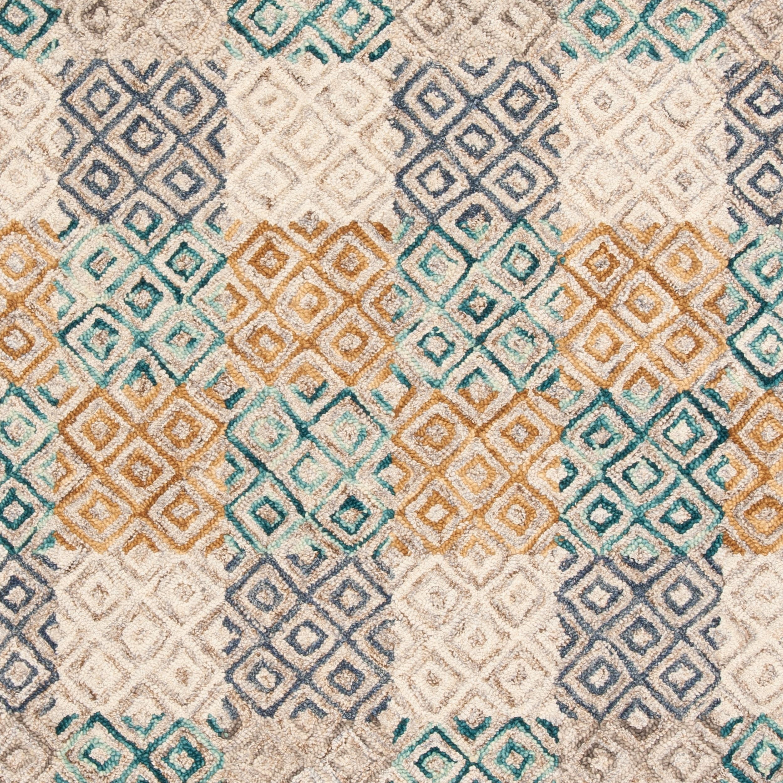 SAFAVIEH Aspen Peregrine Geometric Wool Area Rug, Blue/Gold, 5' x 8'