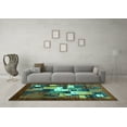 thumbnail image 3 of Ahgly Company Indoor Square Abstract Turquoise Blue Contemporary Area Rugs, 3' Square, 3 of 4