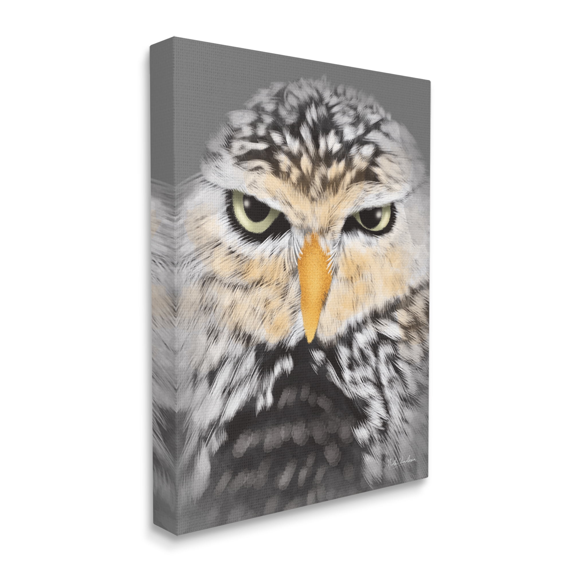 Stupell Industries Owl Wildlife Portrait Animals & Insects Painting Gallery Wrapped Canvas Print Wall Art, 30 x 40