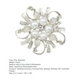 thumbnail image 6 of Soumake Women Breastpin Elegant No Deformation Flower Rhinestone Faux Pearl Brooch Pin For Party Dating Fashion, 6 of 8