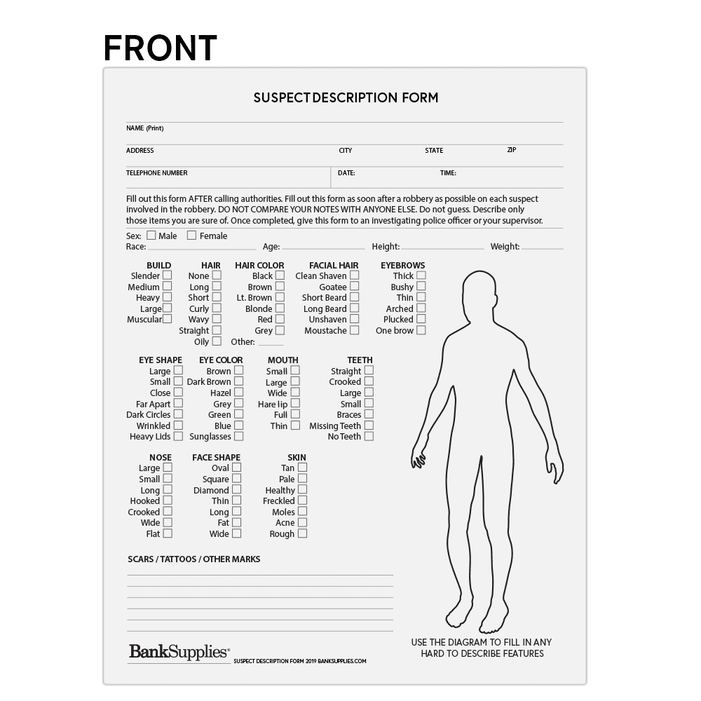 Suspect Profile Template Suspect Profile Template