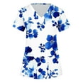 thumbnail image 5 of Gamivast Scrubs for Women Bold Floral Print V-Neck Short Sleeve Nursing Scrubs Pocket Moisture Wicking Quick-Dry Scrub Shirts Healthcare Workwear, 5 of 5