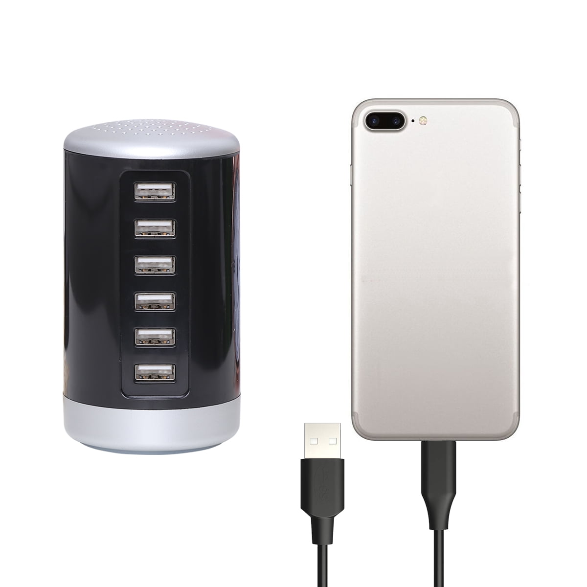 6 port usb adapter 6 Port USB HUB Power Adapter Mobile Phone Charger(Black)