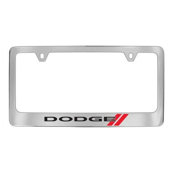 Dodge Logo Chrome Plated Metal License Plate Frame Holder