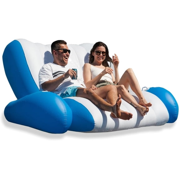 Inflatable Pool Floats Adults, Recliner Luxury Float, 2 or 3 Person, Lounger Chair with Handles, Cup and Phone Holder for Outdoor, Beach, Swimming Pool, Lake, River