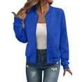 thumbnail image 1 of iHPH7 Light Jackets for Women Womens Fall Jackets Textured Jacket Women Workout Jackets for Woman Baseball Jacket Streetwear Women Light Jackets for Women Blue L, 1 of 4