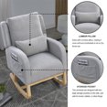thumbnail image 5 of Cterwk Modern High Back Living Room Accent Armchair Rocking Chair with 1 Lumbar Pillow, 2 Side Pockets, Gray, 5 of 8
