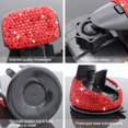 thumbnail image 4 of Bling Rhinestone Car Phone Holder Windshield Dashboard Mount Adjustable Phone Holder for Easy View GPS Screen Compatible with iPhone 5 6s 7 8s 9 10 SE XS XR S20 - Red, 4 of 7
