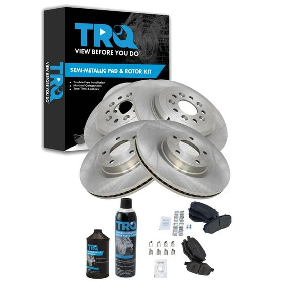 TRQ Front and Rear Brake Pad & Rotor Kit BKA45473 Fits Select 2011-2014 Ford Edge , 2011-2015 Lincoln MKX