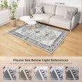 thumbnail image 3 of Boho Vintage Round Rug ft- Faux Wool Dreely Washable Area Rug Small Distressed Throw Rugs Floor Carpet for Door Mat Entryway Bedrooms Laundry (Round - ; Diameter Border ), 3 of 7