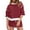 Wine, variant on WMTBSRSW Women Patchwork Workout Set Two Piece Long Sleeve Outfits Loose Tracksuit for Fall and Fall Fashion Color Block Sweatshirts and Sports Skorts