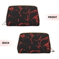 thumbnail image 3 of YFYANG Large Clutch Leather Makeup Bag, Red Abstract Flower Texture Travel Toiletries Bag, Ladies Cosmetic Storage Bag, 3 of 8