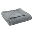 thumbnail image 2 of Modern Thread Charcoal Waffle Weave 100% Cotton Adult Thermal Blanket, Twin, 2 of 4