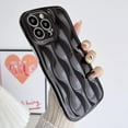 thumbnail image 3 of Water Ripple Glossy Case for iPhone 13 Pro Max Soft TPU Shockproof Camera Protective Back Cover for Women Girl Curly Wave Frame Phone Case for iPhone 13 Pro Max 6.7 Inch Black, 3 of 14