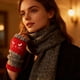 thumbnail image 3 of Guantes de punto sin dedos para mujer con diseño de empalme bordado | Guantes cálidos y modernos para uso informal | Talla única | 1 par, 3 of 3
