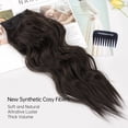 thumbnail image 3 of Invisible Wire Hair Extensions with Transparent Wire Adjustable Size 4 Secure Clips Long Wavy Secret Hairpiece 20 Inch Dark Brown for Women, 3 of 8