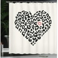 thumbnail image 4 of Ambesonne Kiss Shower Curtain, Heart Shaped Leopard Skin, 69"Wx75"L, Cream Black Coral, 4 of 5