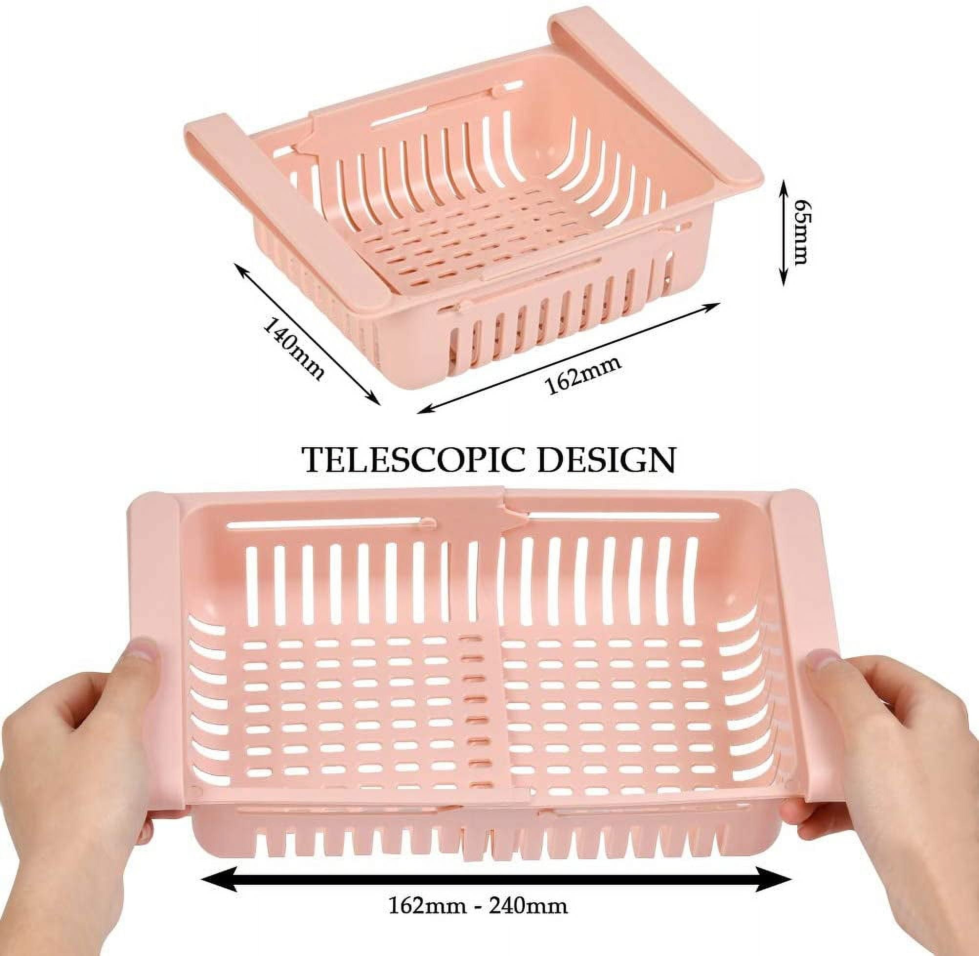 4Pcs Retractable Drawer Organizer Ideal For Fridge, Kitchen, Pantry, Fridge