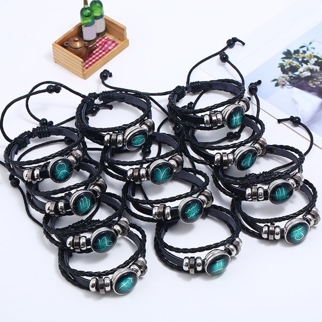 Pulseras Trenzadas ANGGREK Pulsera Trenzada De Cuero De PU Duradera 12 Piezas Decorativas Para Acampar Fiesta